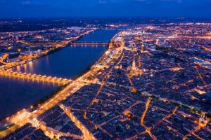 Night,View,From,The,Drone,On,The,Bordeaux.,France