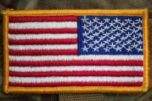 A,Close,Up,Photo,Of,An,American,Flag,Patch,From