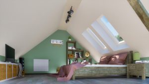 Low,Angle,View,Of,Cozy,Modern,Bedroom,Interior,In,The